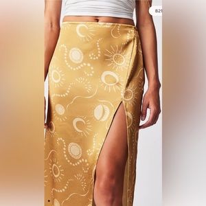 NWOT Free People Serena Slim Golden Hour Skirt 2